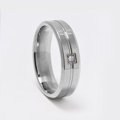 SSYR7401 - Steel 6mm center groove CZ band