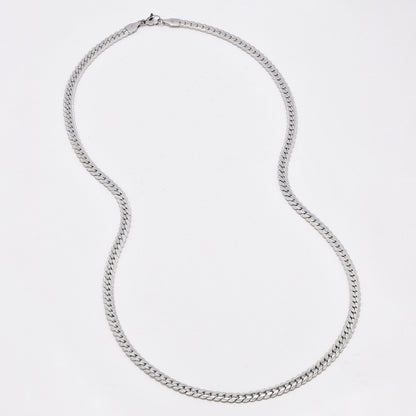 SSYST6491 - St Steel 60cm & 17.5cm x 5mm etched curb necklace & bracelet set