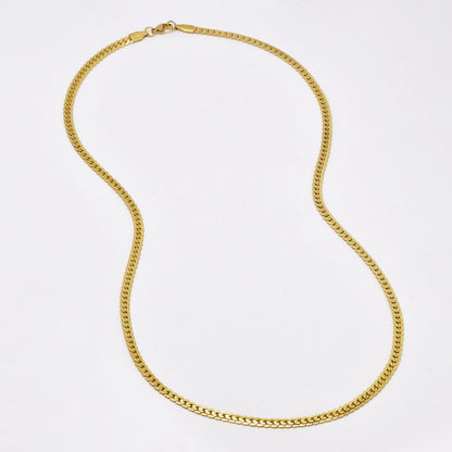 SSYST6492 - St Steel 60cm & 20cm x 4mm etched curb necklace & bracelet set