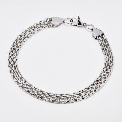 SSYST6498 - St Steel 60cm & 19.5cm x 7mm mesh necklace & bracelet set