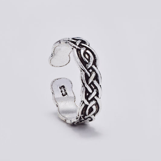 925 Silver Celtic pattern toe ring - STR1070