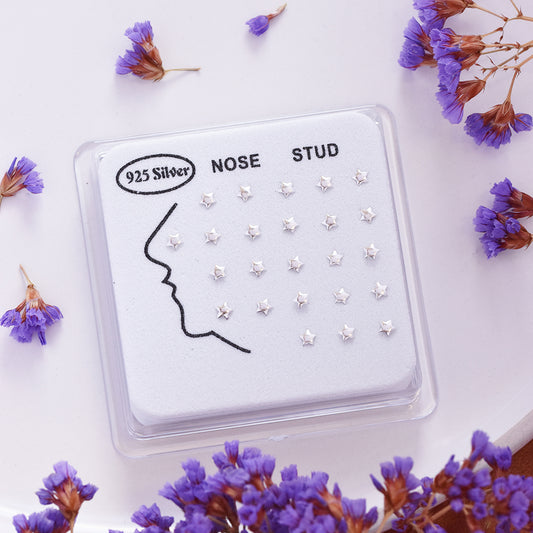 24 Pack 925 silver star nose studs - SYNS4740