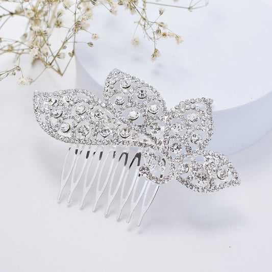 Crystal studded swan detail hair comb - ABH1057