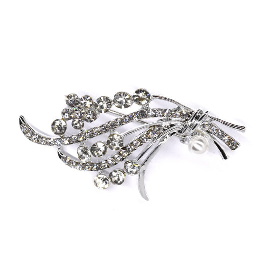 Crystal curve bouquet brooch
