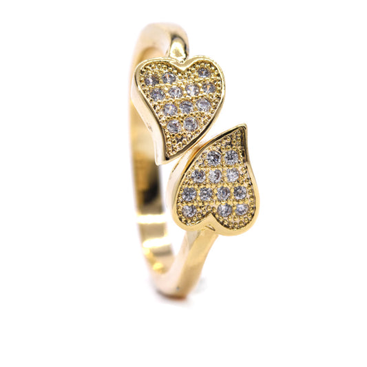 Premium gold plated CZ heart ring