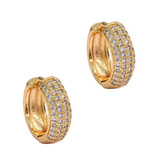 Premium cubic zirconia 15mm multi row huggie earring