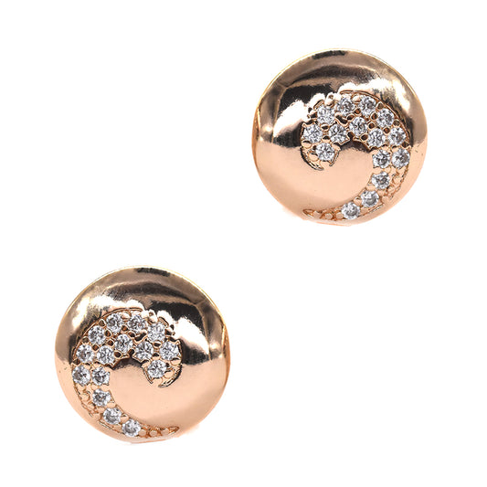 Premium Cubic Zirconia swirl pattern gold plated stud