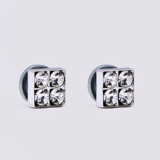 Premium crystal diamond shaped stud earrings