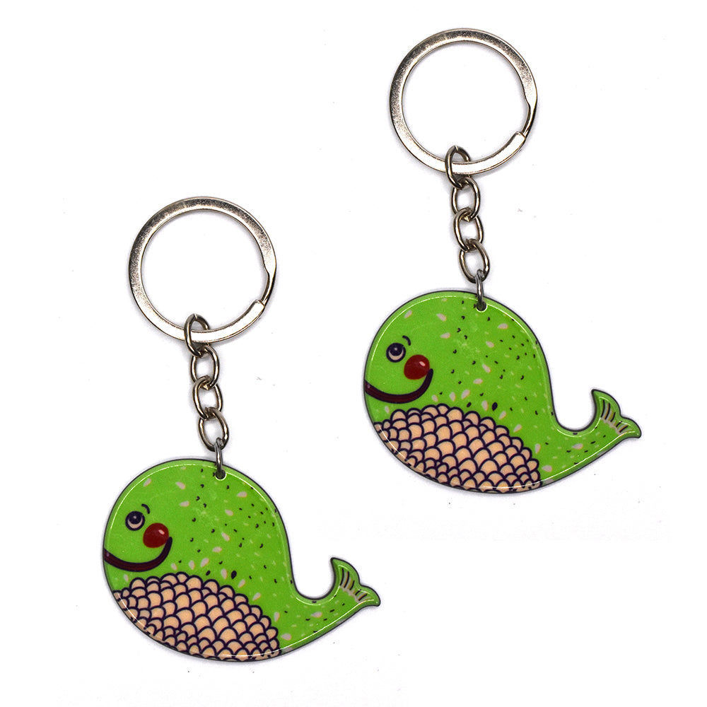 2 Pack whale keyring