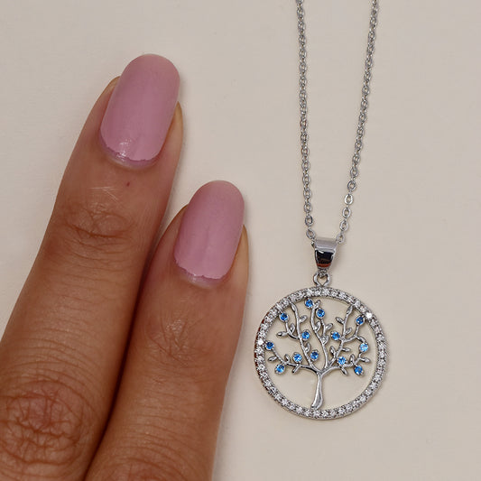 VN2329 - Premium cubic zirconia tree of life necklace