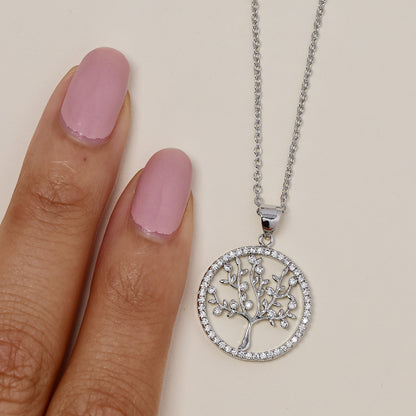 VN2329 - Premium cubic zirconia tree of life necklace