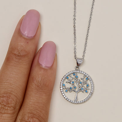 VN2329 - Premium cubic zirconia tree of life necklace
