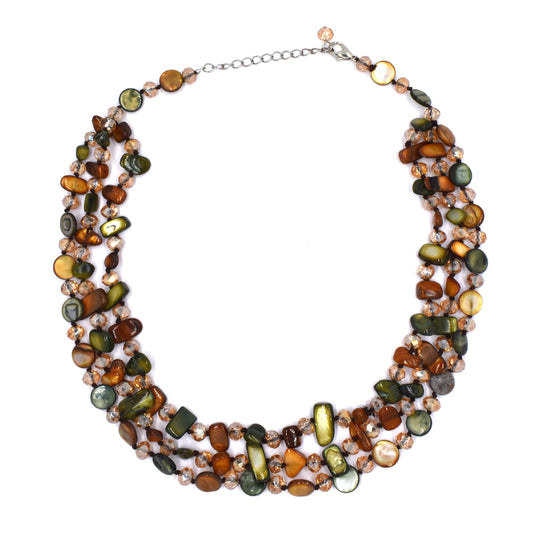 Multi strand shell statement necklace