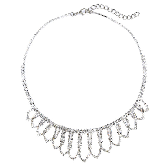 Fashion glam looped diamante necklace - VN343