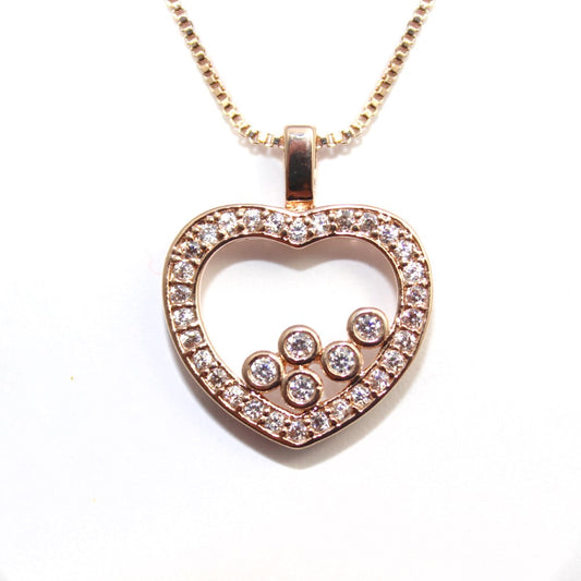 Premium cubic zirconia heart gold plated necklace