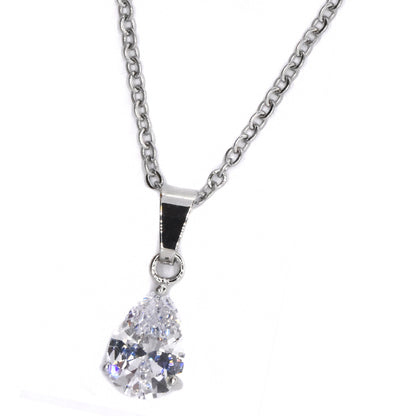 Premium cubic zirconia teardrop pendant necklace