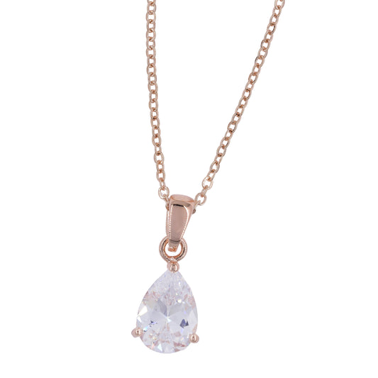 Premium cubic zirconia teardrop pendant necklace