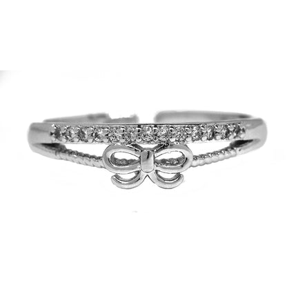 Premium cubic zirconia bow open band ring