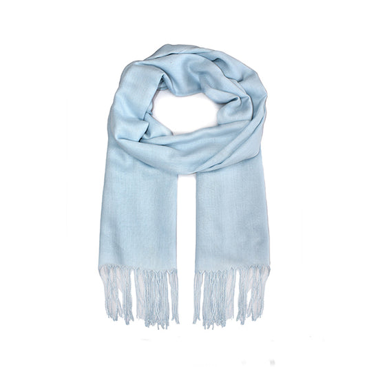 Powder blue lightweight scarf with tassel