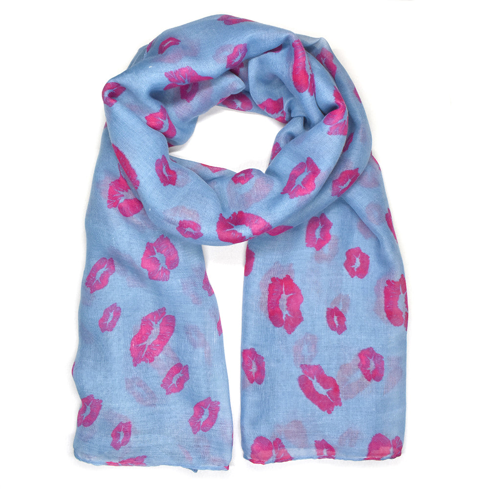 Blue pink lips scarf - VS2468