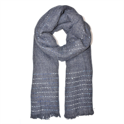 Colour stitched line pattern scarf