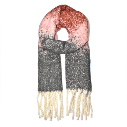 Soft Winter tonal woolly Ombre scarf