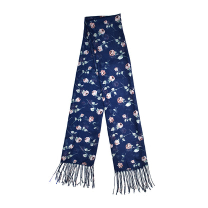 Tassel scarf with rose blossoms - VS6569