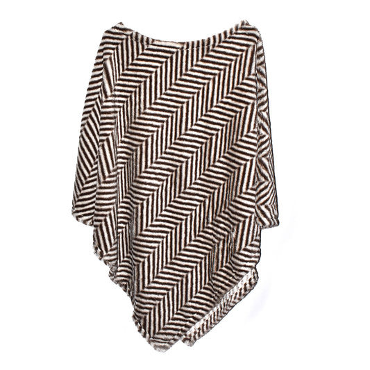 VS6648 - Geometric pattern weave poncho