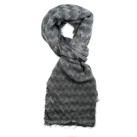 VS863 - Zigzag fringe scarf - Grey