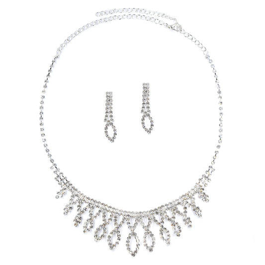 Diamante twist styled necklace and earring set - VST5144