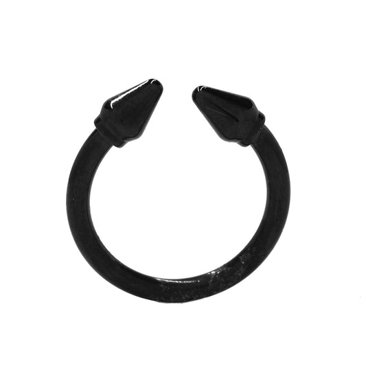 Black pointed tip Stainless steel ring - XSR011
