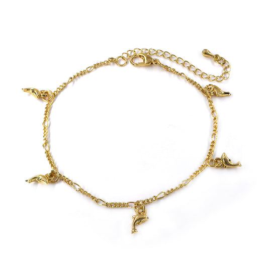Fashion dolphin charm anklet