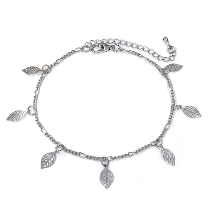 Fashion filigree leaf charm anklet