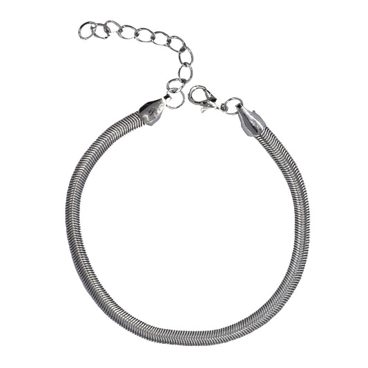 Fashion thick snake chain silver plated ankle chain