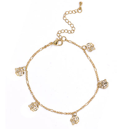 Fashion cutout flower charm anklet