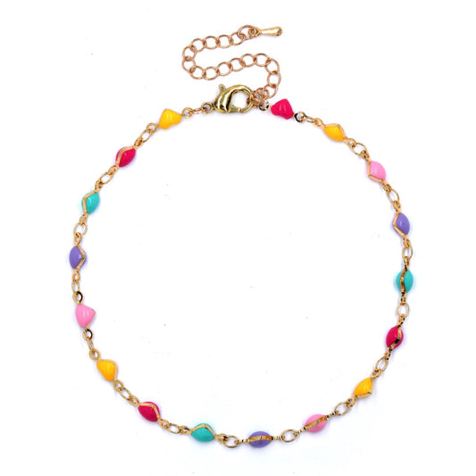YA4802 - Fashion enamel heart fashion anklet