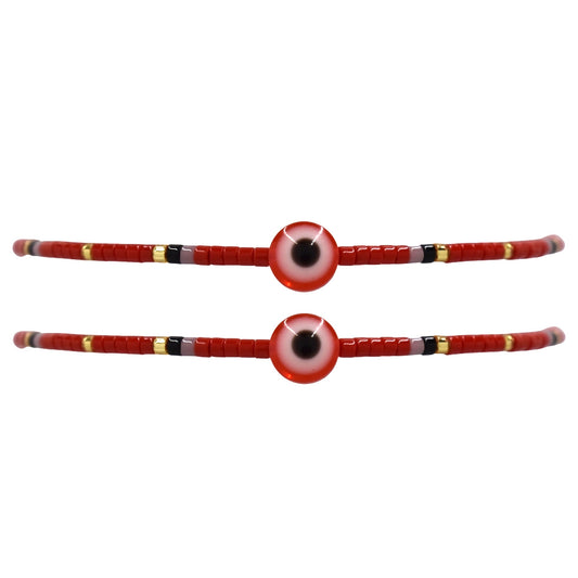 2 Pack Fashion adjustable beaded cotton bracelet - YB052