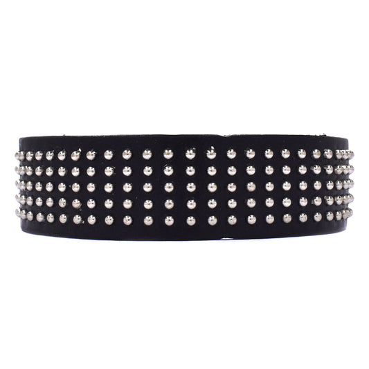 Fashion black studded wrap bracelet - YB1269