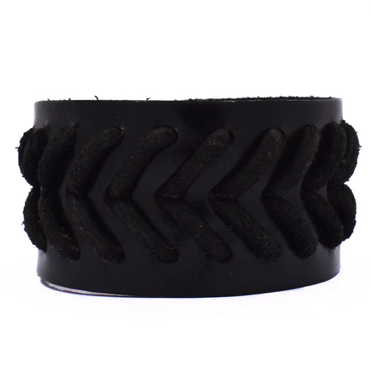 Fashion broad black V pattern weave bracelet - YB1271