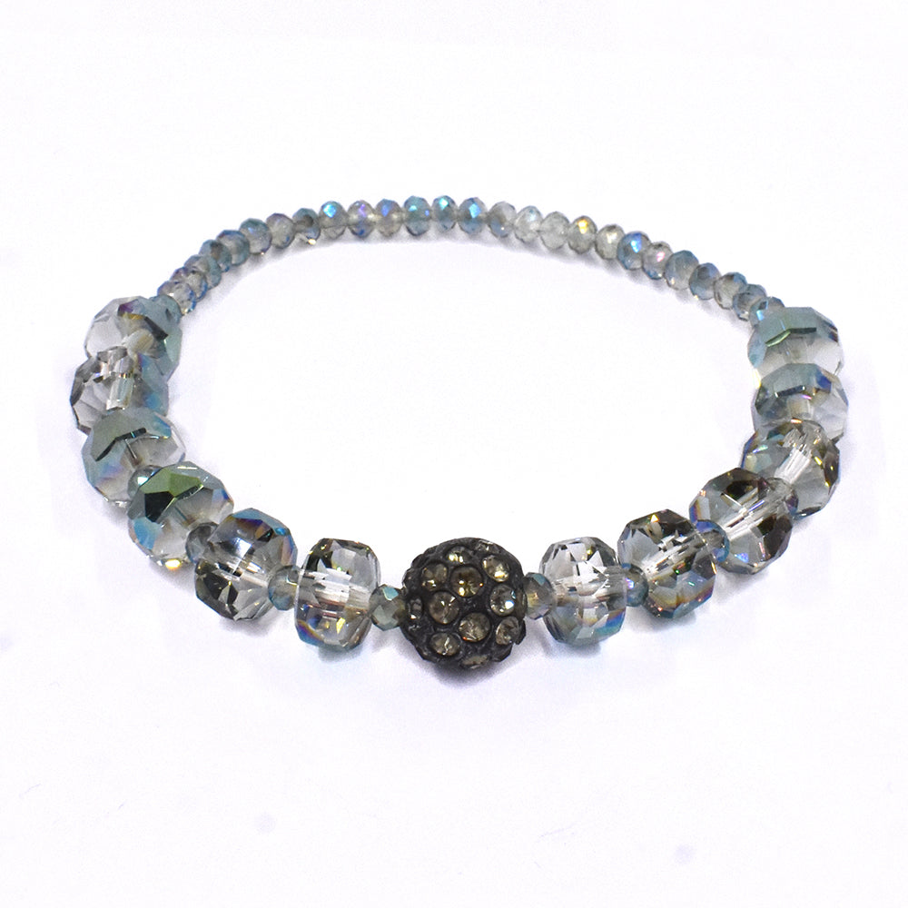 Fashion mixed Stock Faceted colour bead bracelet - YB1303