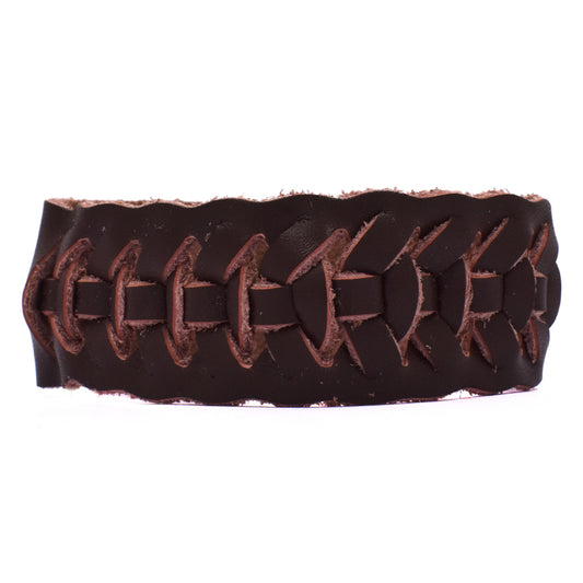 Fashion maroon leather weaved midsection bracelet - YB1677