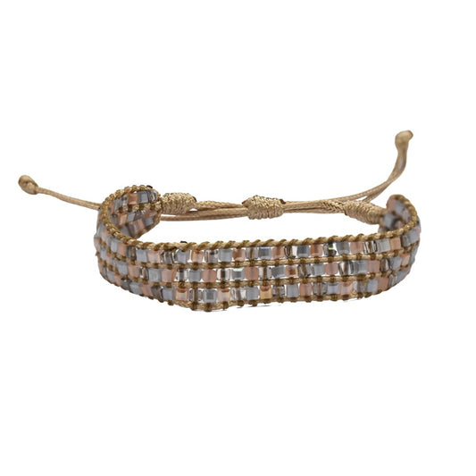 Fashion cotton beaded woven bracelet - YB3610