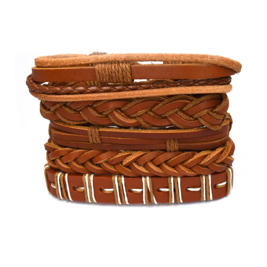 Fashion tan 5 row multi bracelet pack - YB4141