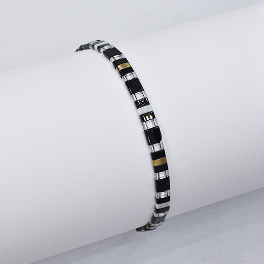 Fashion adjustable colour flat bead bracelet - YB4641