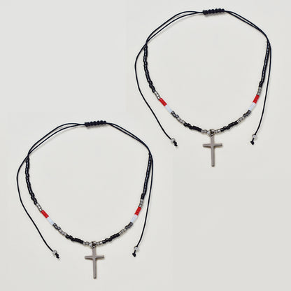 2 Pack fashion beaded cross bracelet - YB4838