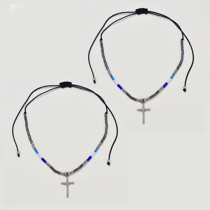 2 Pack fashion beaded cross bracelet - YB4838