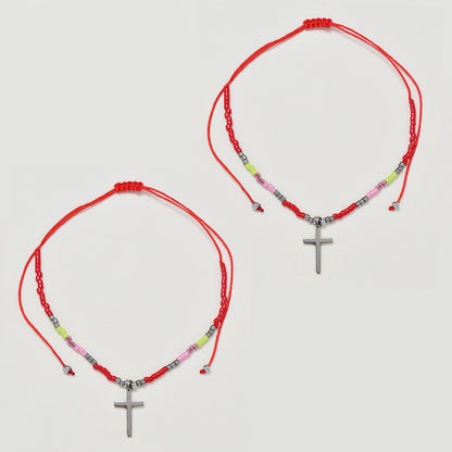 2 Pack fashion beaded cross bracelet - YB4838