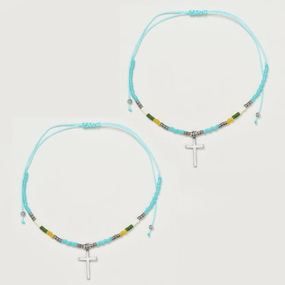 2 Pack fashion beaded cross bracelet - YB4838