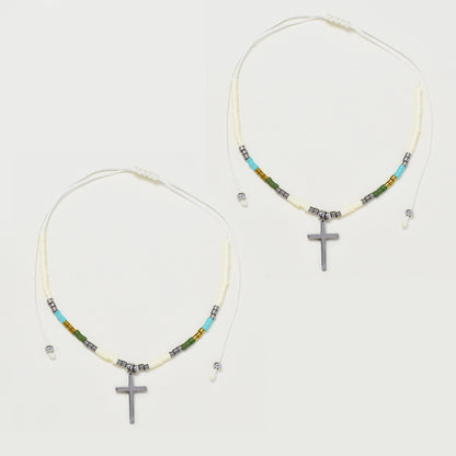 2 Pack fashion beaded cross bracelet - YB4838