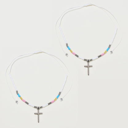 2 Pack fashion beaded cross bracelet - YB4838